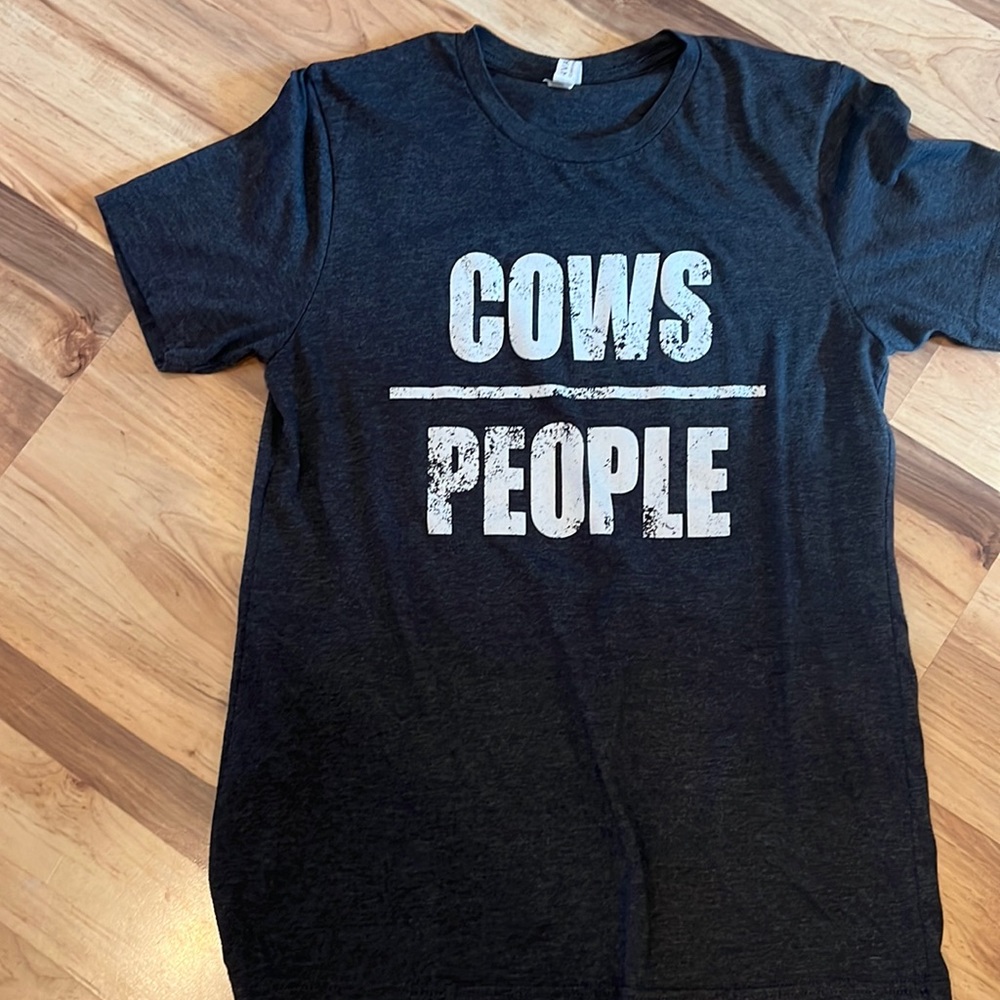 Woman’s Bella Canvas graphic tee, Cows/ People